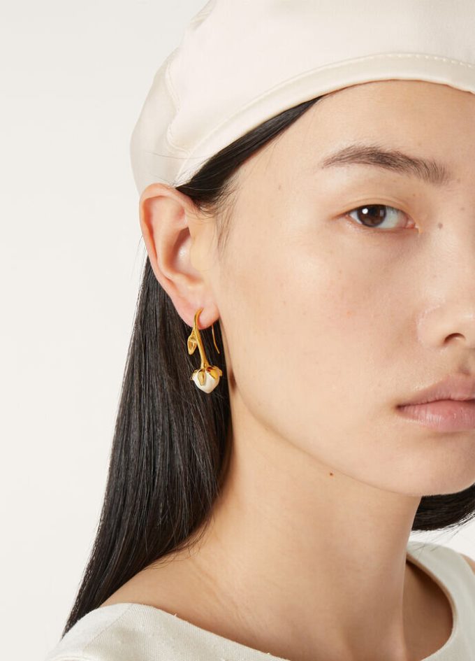 Linen Flower Bud Earrings