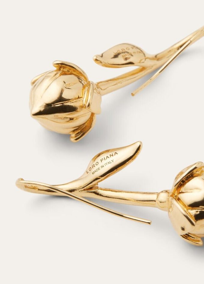 Linen Flower Bud Earrings