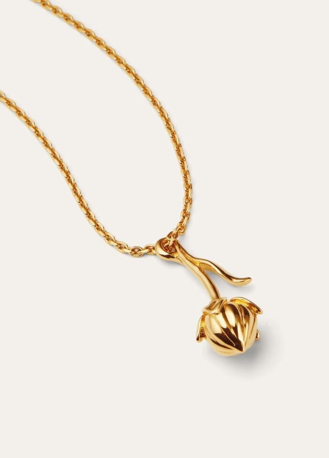 Linen Flower Bud Necklace